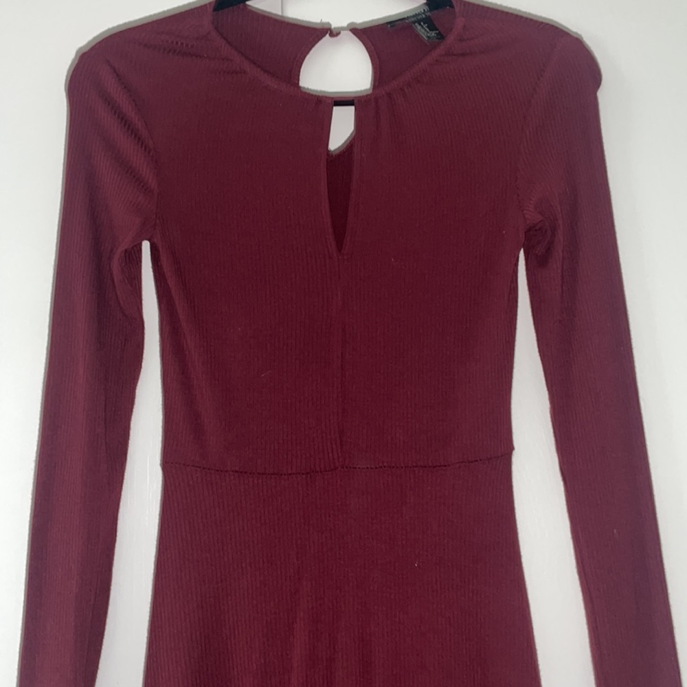 Forever 21 Maroon Long Sleeve Dress